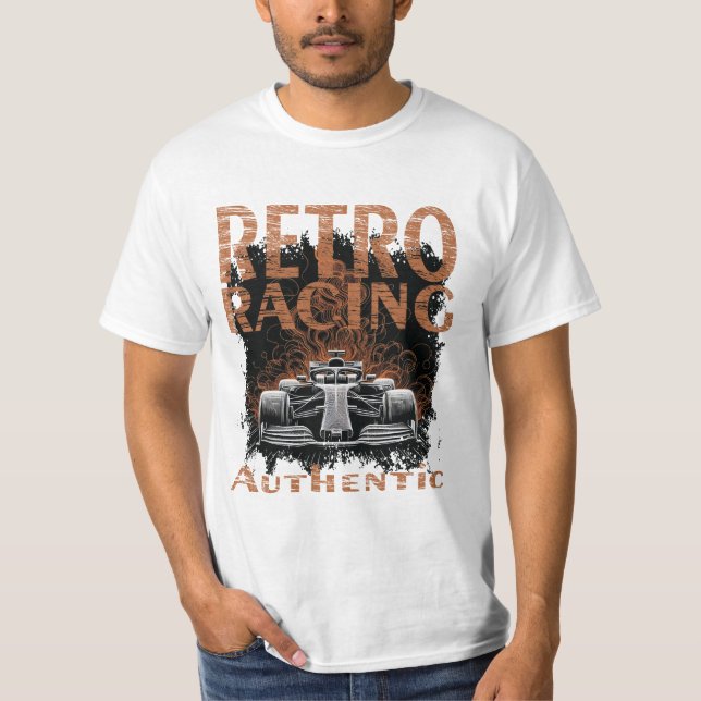 Retro Racing  car Authentic T-Shirt (Front)