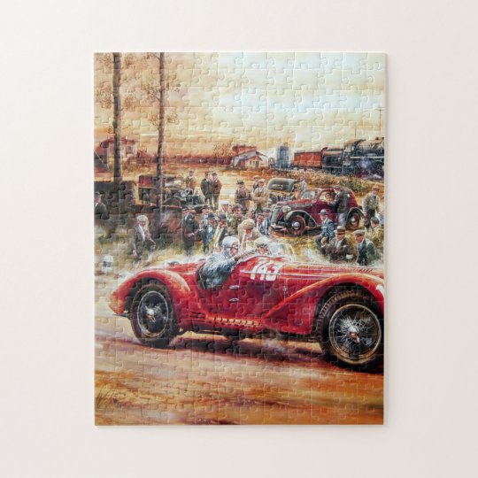 Retro racing car painting jigsaw puzzle