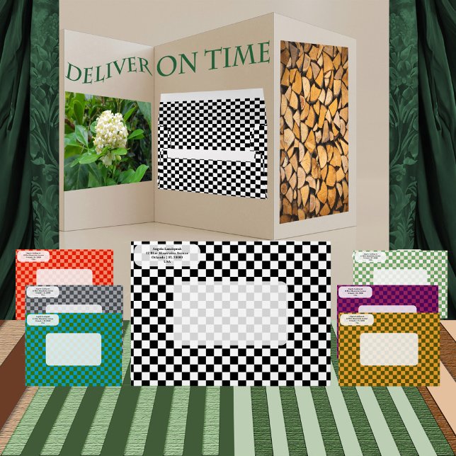 Retro Racing Chic: Chequerboard Pattern Stationery Envelope (Creator Uploaded)
