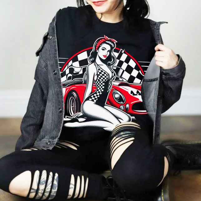 Retro Racing Pin-up T-Shirt (Creator Uploaded)
