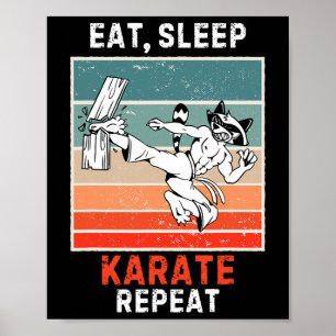 Retro Racoon Eat  Poster