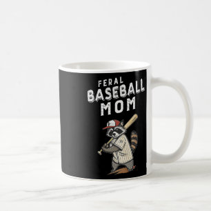 Retro Racoon Feral Baseball Mum Trash Panda Sport Coffee Mug