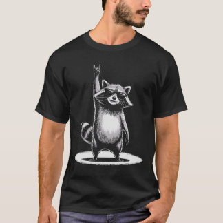 Retro Racoon Rock Music Gift Men Kids Women Funny T-Shirt