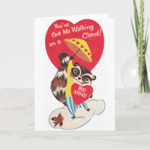 Retro Racoon Valentine's Day Card