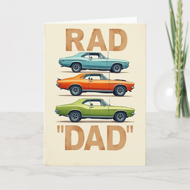 Retro Rad Dad Auto Art Card (Front)