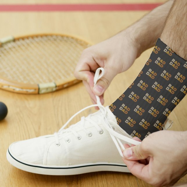 Retro Rad Dad Pattern Black Socks (Creator Uploaded)