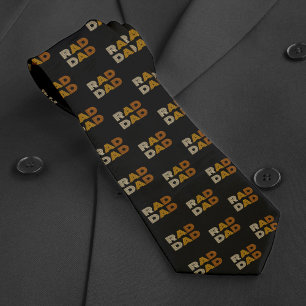 Retro Rad Dad Pattern Black Tie