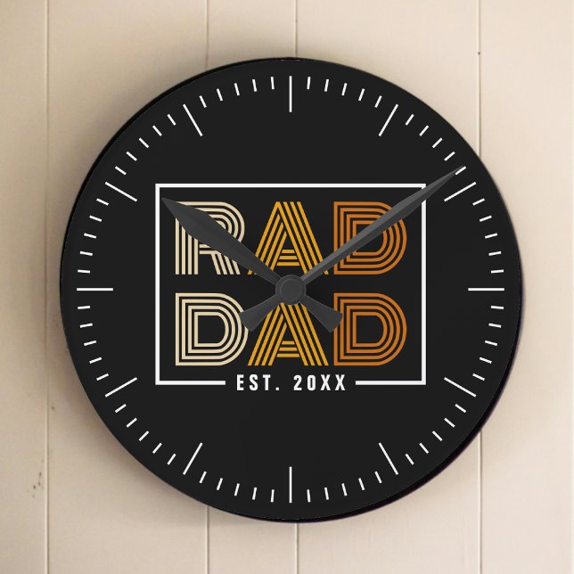 Retro Rad Dad Round Clock (Retro Rad Dad Round Clock)