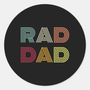 Retro Rad Dad Shirt Men Father&# s Day Vintage Ma Classic Round Sticker