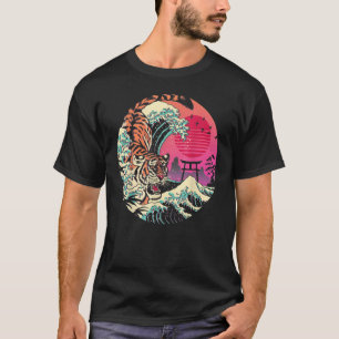 Retro Rad Tiger Wave Off Kanagawa Japanese Art T-Shirt