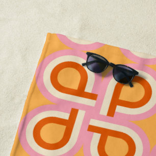 Retro Radiance Beach Towel
