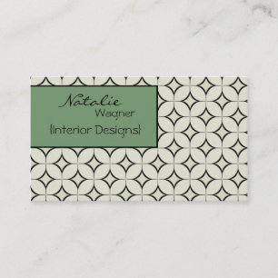 Retro Radiance Business Card, Sage Card