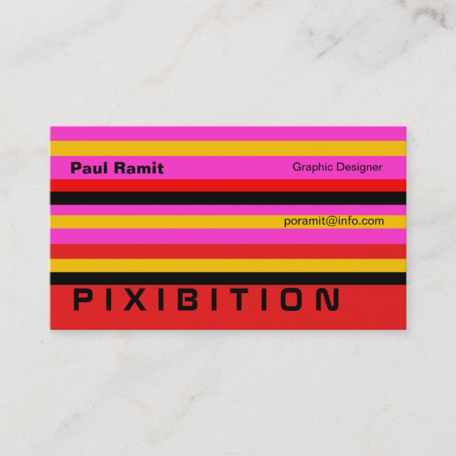 Retro Radiant Colour Stripe Business Card (Front)