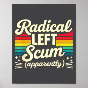 Retro Radical Left S Apparently Litical Sarcastic  Poster