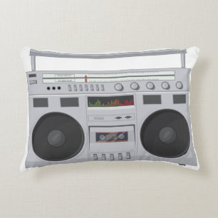 Retro radio and cassette music set decorative cushion