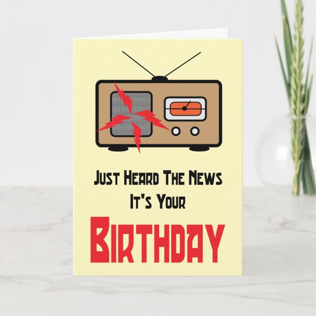 Retro Radio Birthday Card (Front)