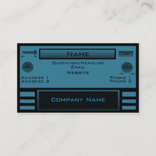 Retro Radio Business Card, Blue Card