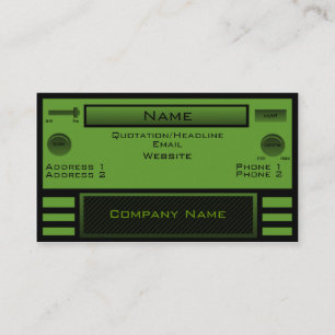 Retro Radio Business Card, Green Card