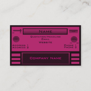 Retro Radio Business Card, Pink Card