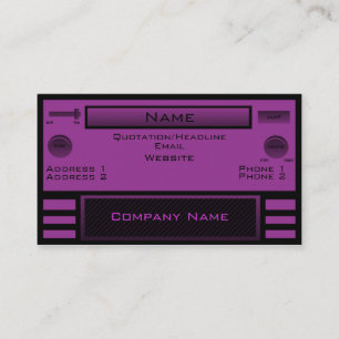Retro Radio Business Card, Purple Card