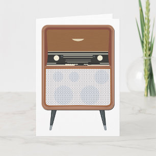 Retro Radio On Legs Greeting Cards