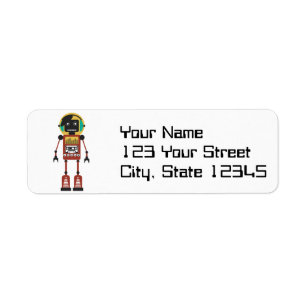 Retro Radio Robot Return Address Label