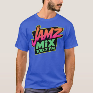 Retro Radio T-Shirt – JAMZ MIX 100.7 FM Neon Style