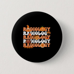 Retro Radiology Pumpkin Radiologist Xray Fall Than 6 Cm Round Badge