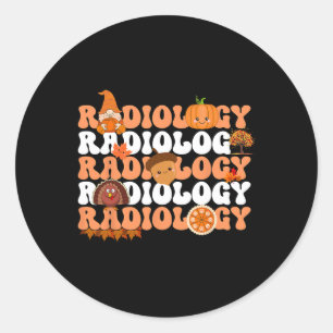 Retro Radiology Pumpkin Radiologist Xray Fall Than Classic Round Sticker