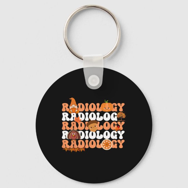 Retro Radiology Pumpkin Radiologist Xray Fall Than Key Ring (Front)