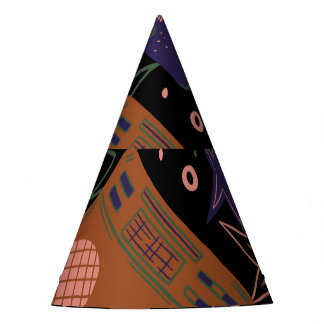 Retro radios, tape recorders pattern. party hat
