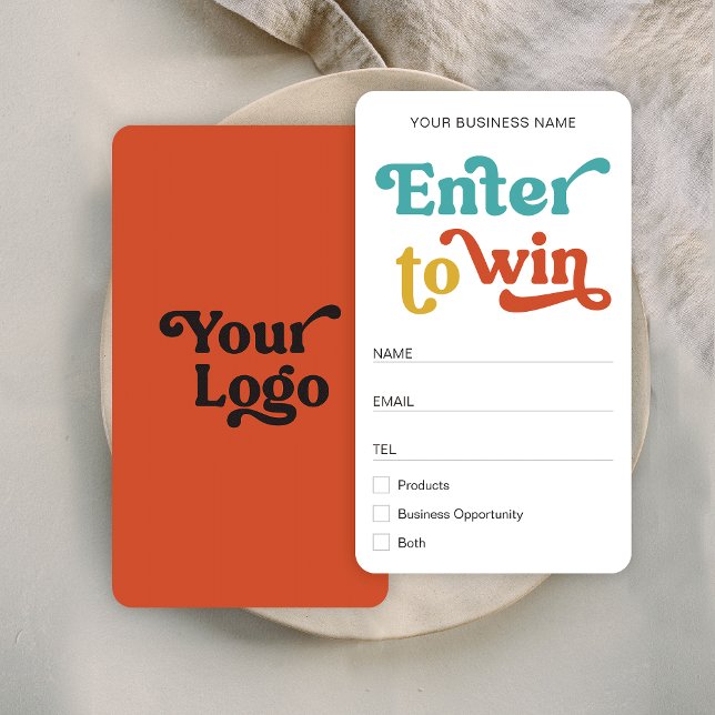 Retro Raffle Name Card Trendy Logo Business Ticket (Creator Uploaded)