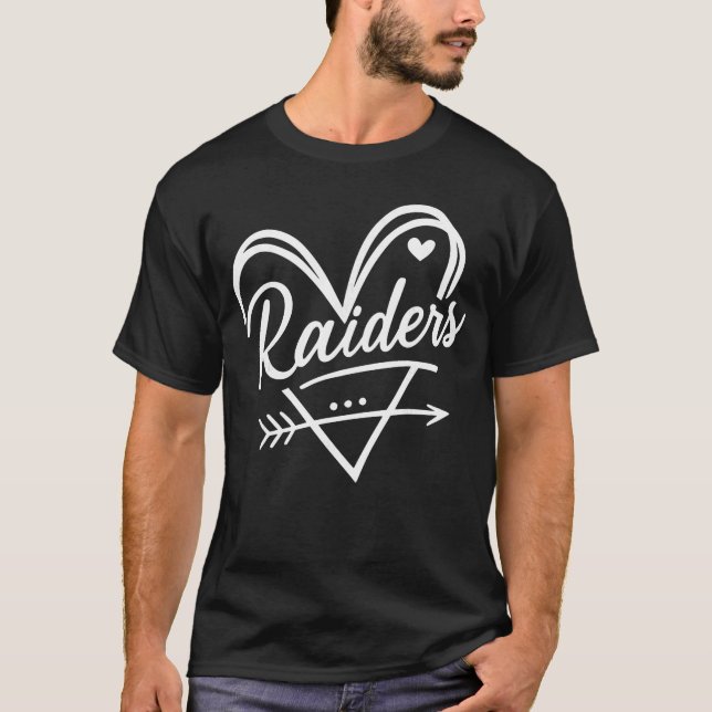 Retro Raiders Heart Gift for Men Women Kid Boy Gir T-Shirt (Front)