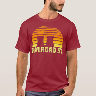 Retro Railroad St sunset T-Shirt