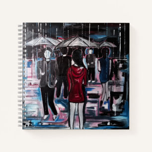 Retro Rain Painting by Alfred Fox Notebook