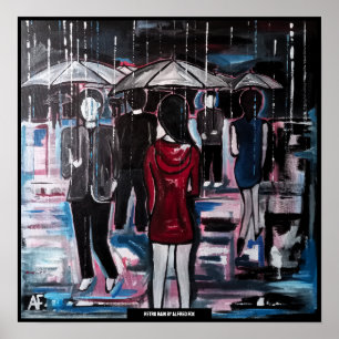 Retro Rain Painting by Alfred Fox Poster