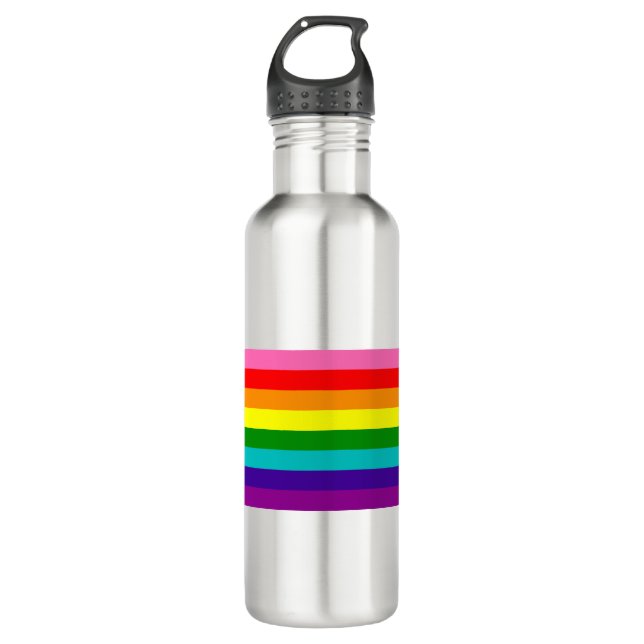 Retro Rainbow 8 Pride 710 Ml Water Bottle (Front)