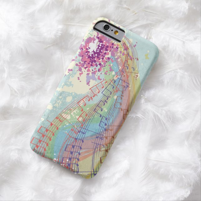 Retro Rainbow and Music Notes on a Shabby Texture Case-Mate iPhone Case (In Situ)