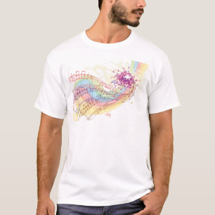 Retro Rainbow and Music Notes T-Shirt