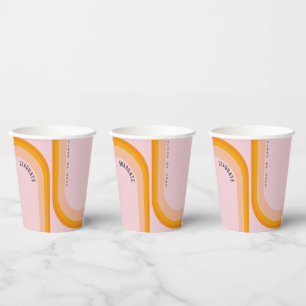Retro Rainbow Arch Graduation  Paper Cups