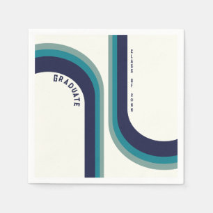 Retro Rainbow Arch Graduation Party Napkin