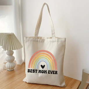 Retro Rainbow Best Mum Ever Tote Bag, Mother's Day