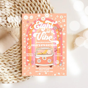 Retro Rainbow Birthday Invitation