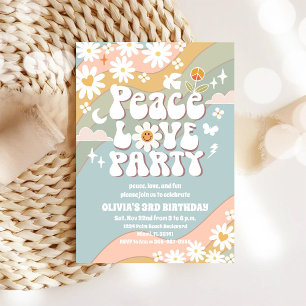 Retro Rainbow Birthday Invitation