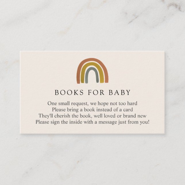 Retro Rainbow Books for Baby insert card (Front)