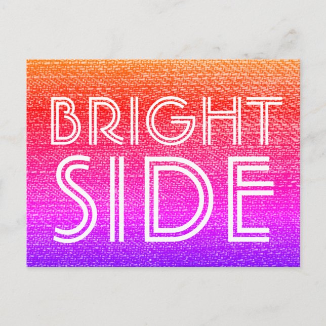 Retro Rainbow Bright Side Happy Motivational  Postcard (Front)