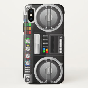 retro rainbow buttons boombox ghetto master iPhone x case