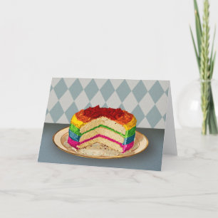 Retro Rainbow Cake Card