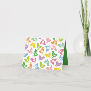 Retro Rainbow Chicks Fun Party Custom Note Card