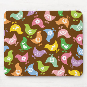 Retro Rainbow Chicks Fun Pattern Custom Mousepad